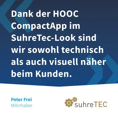 suhreTec utilise HOOC Apps avec leur propre design