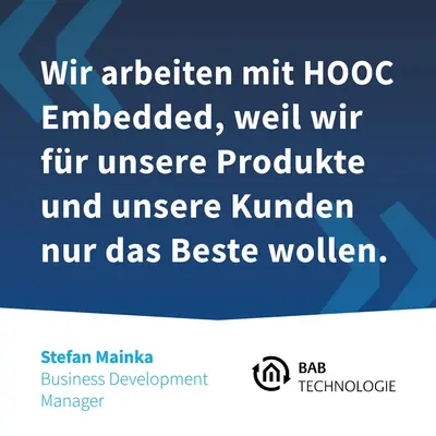 HOOC Embedded dans les produits de BAB Technologie