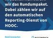 Riggenbach is using the Reporting service of HOOC